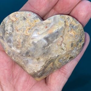 NWTS-Ocean Jasper Crystal Heart with tourmaline, quartz and inclusions.